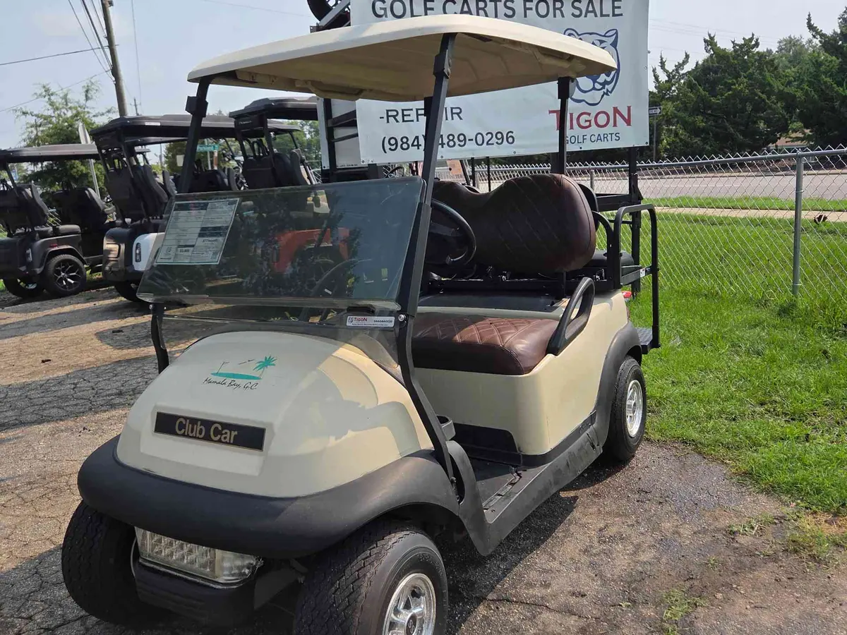 Used beige electric 2015 Club Car Precedent golf cart for sale in Raleigh, NC