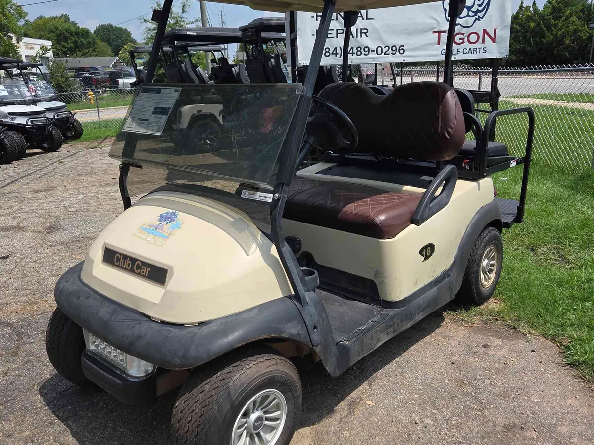 Used beige electric 2015 Club Car Precedent golf cart for sale in Raleigh, NC