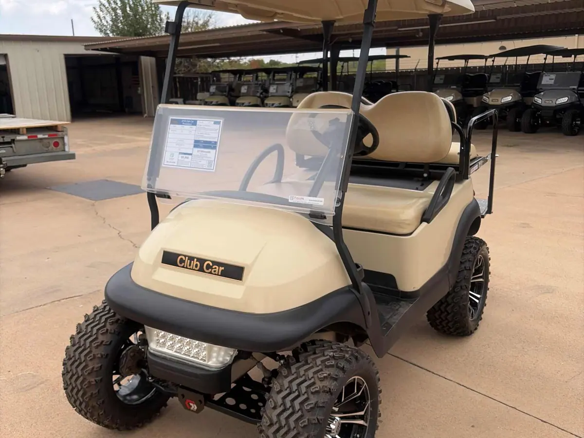 Used beige electric 2018 Club Car Precedent lifted golf cart for sale in Wichita Falls, TX