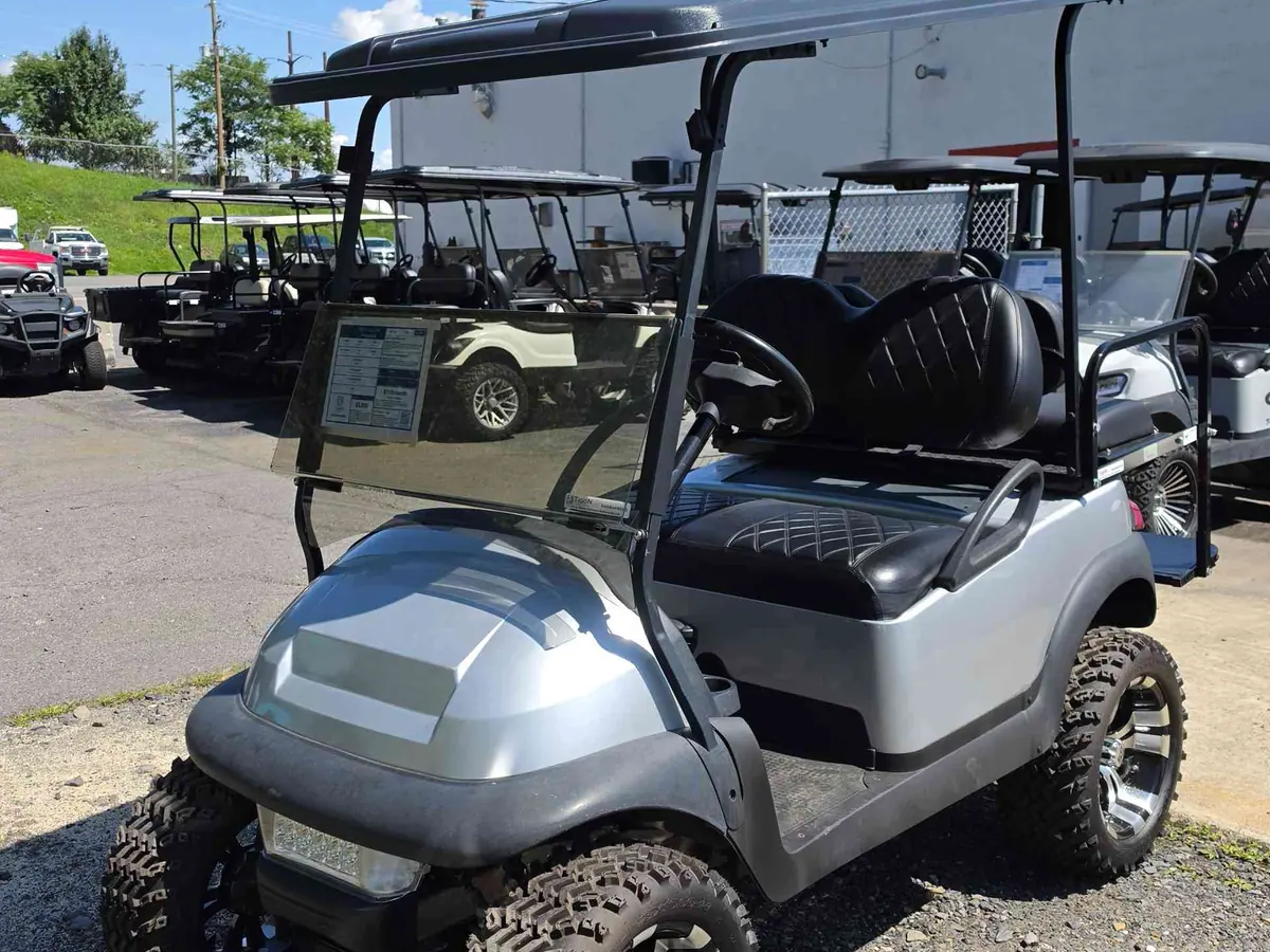 Used silver electric 2013 Club Car Precedent lifted golf cart for sale in Scranton, PA