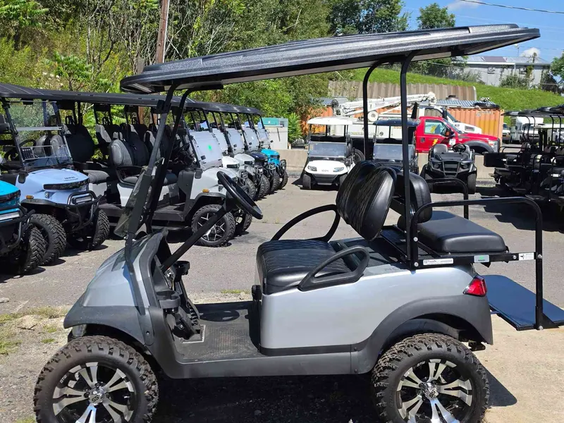 Used silver electric 2013 Club Car Precedent lifted golf cart for sale in Scranton, PA — photo 2