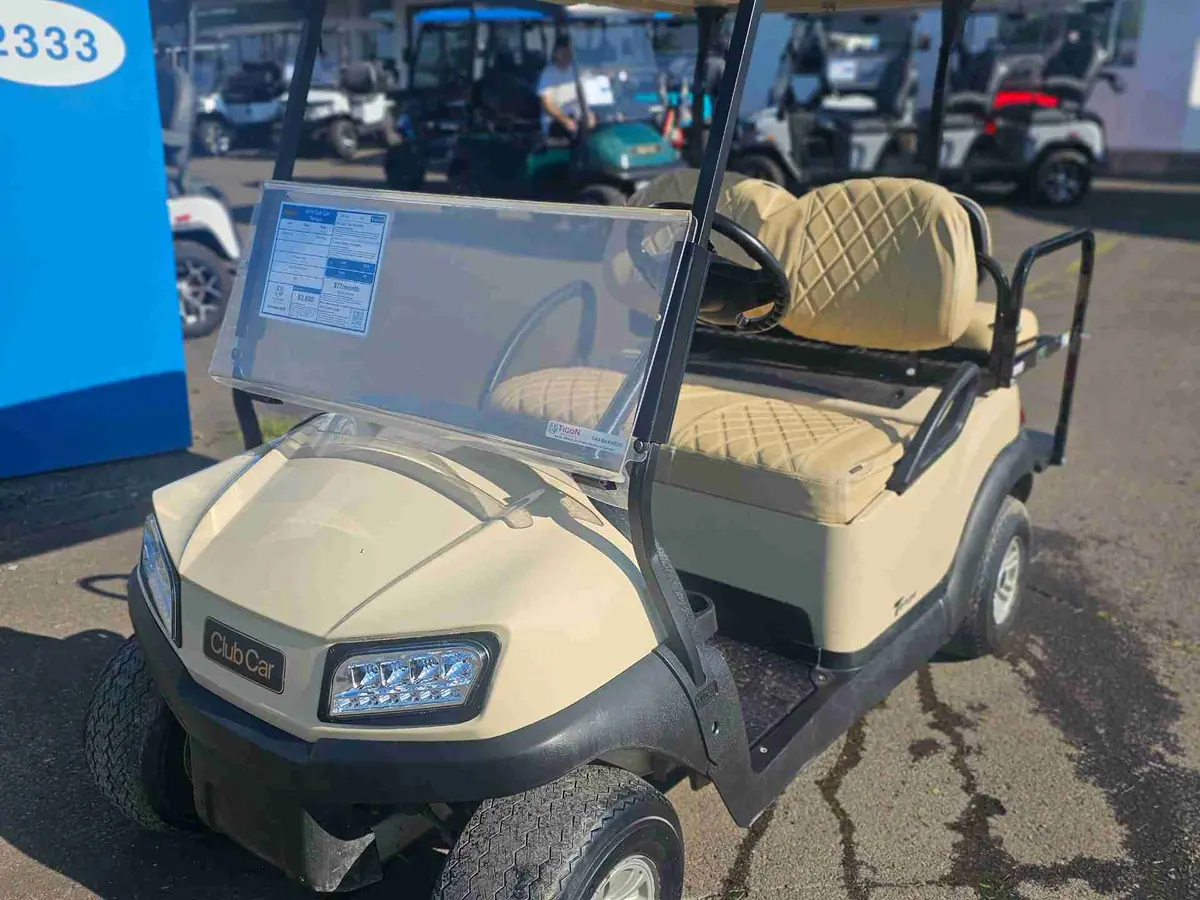 Used beige electric 2019 Club Car Tempo golf cart for sale in Hatfield, PA