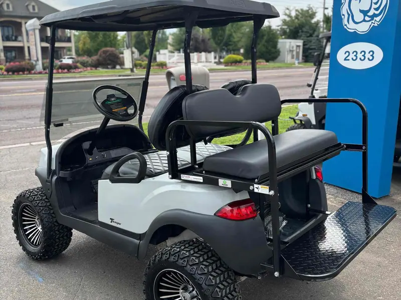 Used gray electric 2020 Club Car Tempo lifted golf cart for sale in Gloucester Point, VA — photo 3