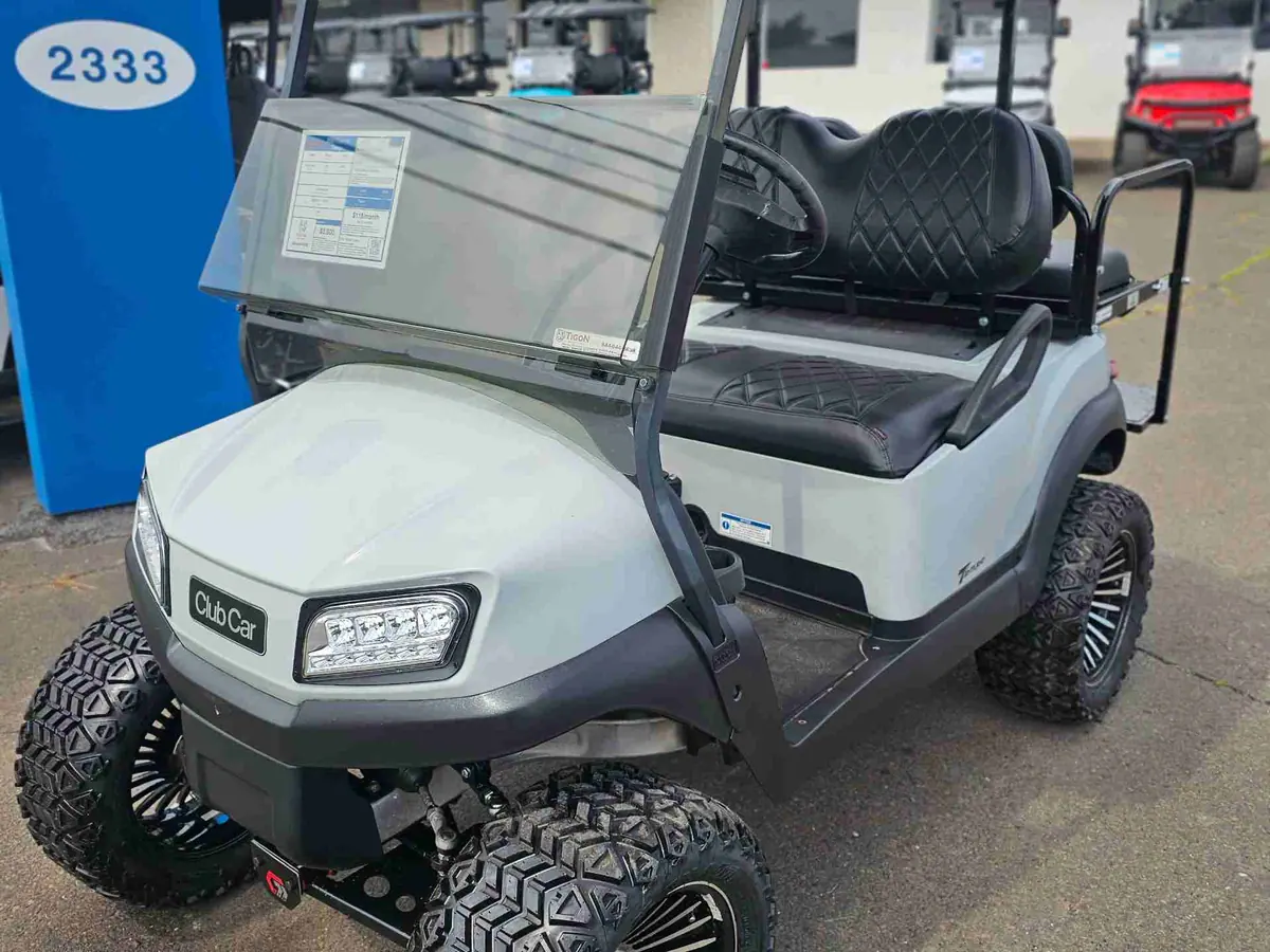 Used gray electric 2020 Club Car Tempo lifted golf cart for sale in Ocean View, NJ