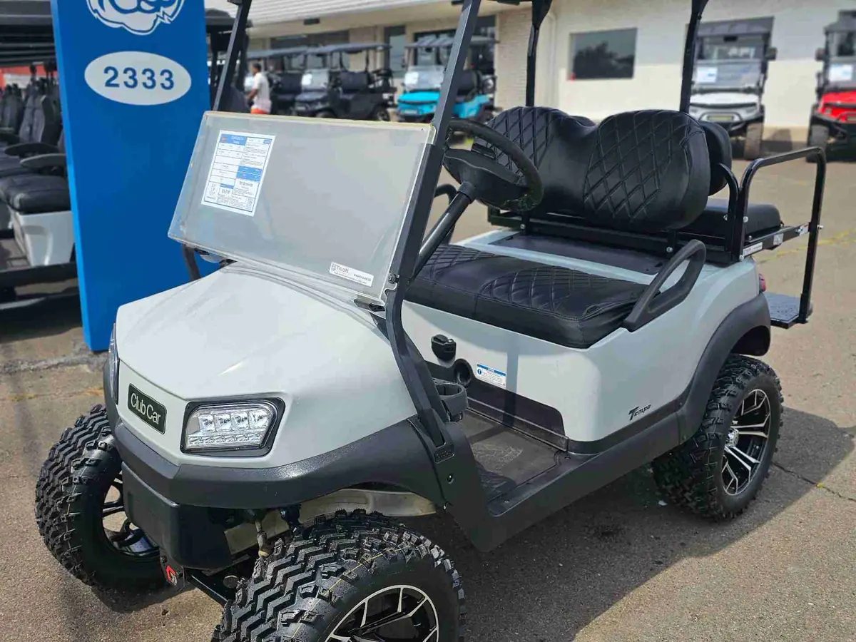 Used gray electric 2020 Club Car Tempo lifted golf cart for sale in Ocean View, NJ