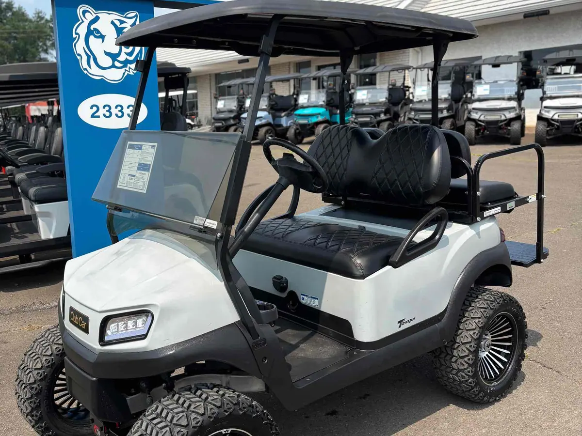 Used gray electric 2020 Club Car Tempo lifted golf cart for sale in Ocean View, NJ