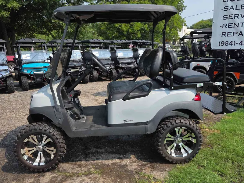 Used gray electric 2020 Club Car Tempo lifted golf cart for sale in Raleigh, NC — photo 2