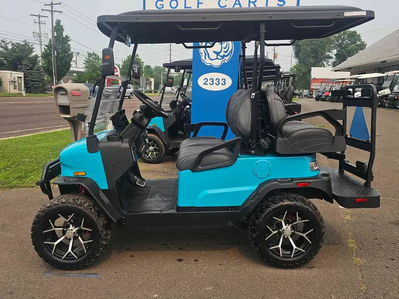 New aqua electric 2026 Denago Nomad XL lifted golf cart for sale in Hatfield, PA — photo 2
