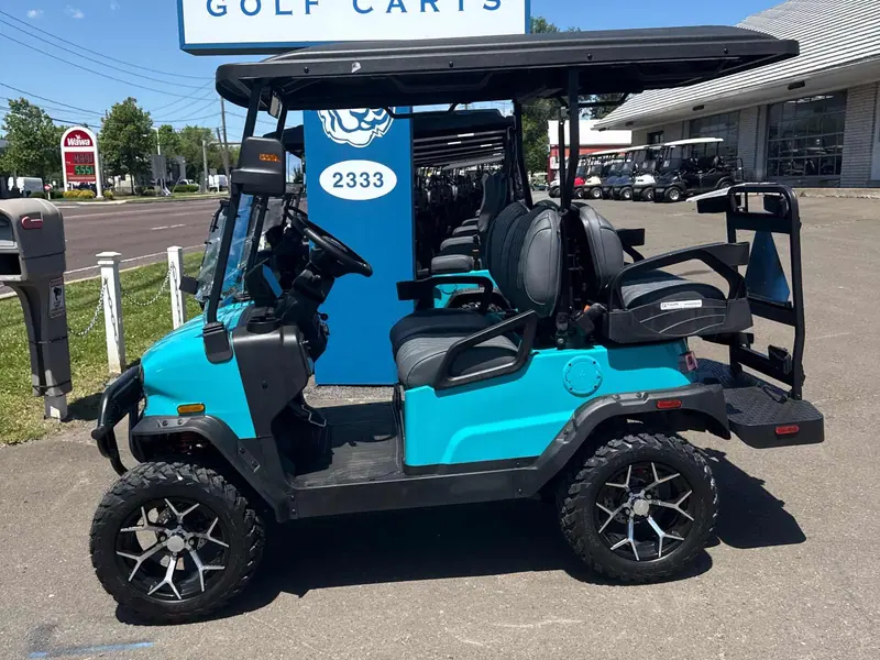 New aqua electric 2026 Denago Nomad XL lifted golf cart for sale in Hatfield, PA — photo 2