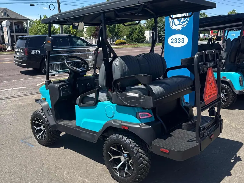 New aqua electric 2026 Denago Nomad XL lifted golf cart for sale in Hatfield, PA — photo 3