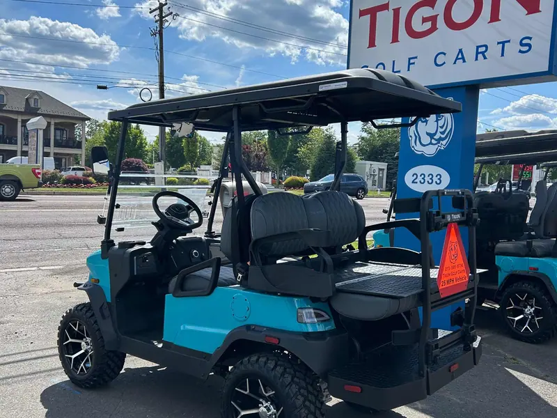 New aqua electric 2026 Denago Nomad XL lifted golf cart for sale in Hatfield, PA — photo 3