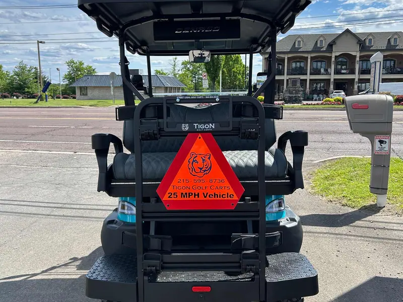 New aqua electric 2026 Denago Nomad XL lifted golf cart for sale in Hatfield, PA — photo 4