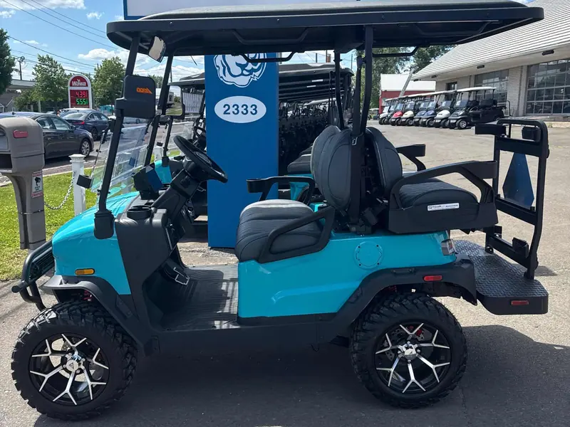 New aqua electric 2026 Denago Nomad XL lifted golf cart for sale in Hatfield, PA — photo 2
