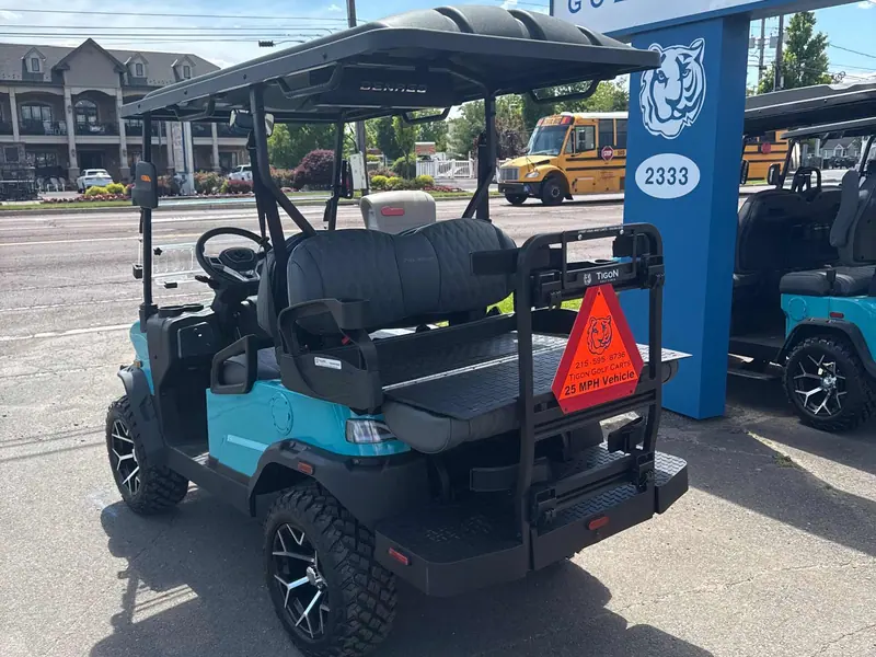 New aqua electric 2026 Denago Nomad XL lifted golf cart for sale in Hatfield, PA — photo 4