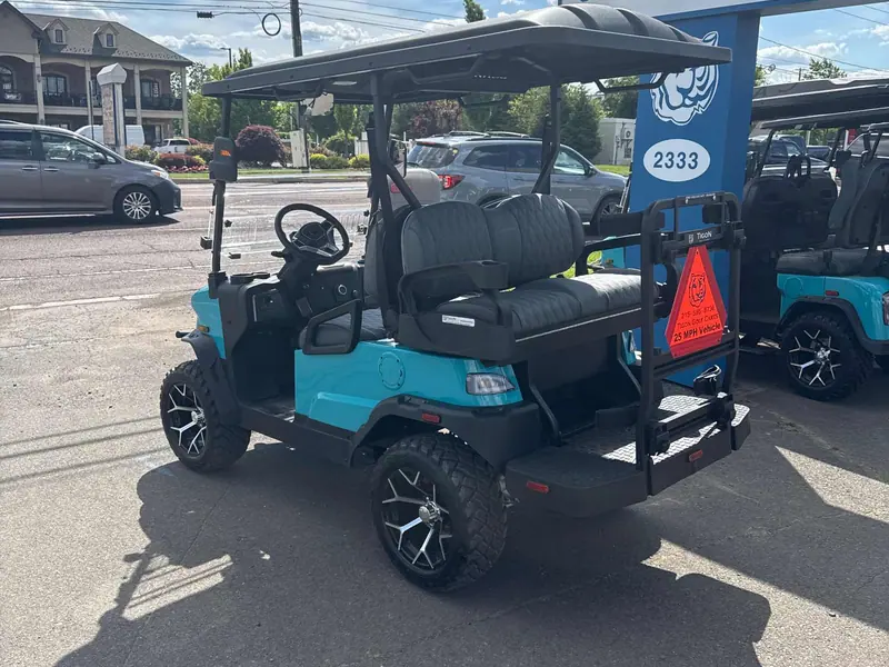 New aqua electric 2026 Denago Nomad XL lifted golf cart for sale in Hatfield, PA — photo 3