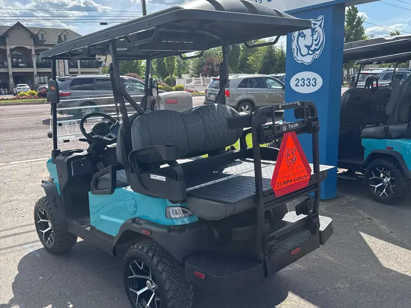 New aqua electric 2026 Denago Nomad XL lifted golf cart for sale in Hatfield, PA — photo 4