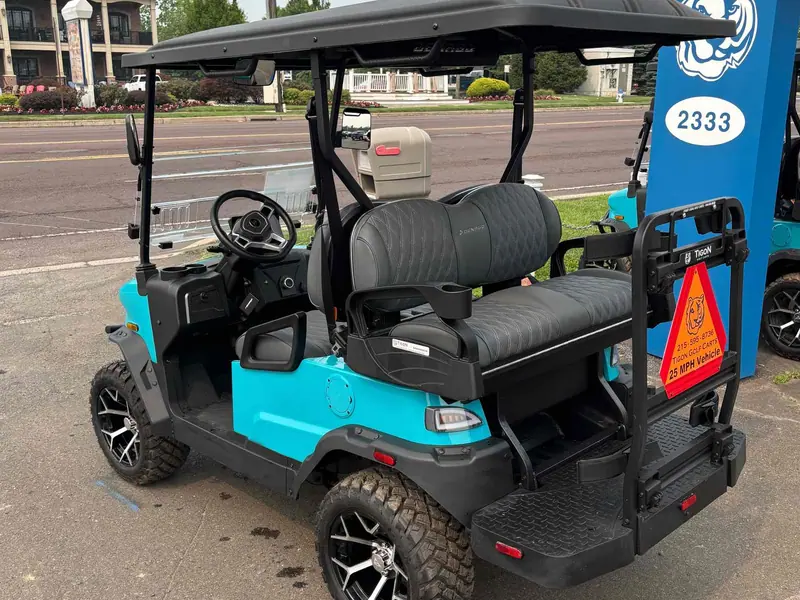 New aqua electric 2026 Denago Nomad XL lifted golf cart for sale in Hatfield, PA — photo 3