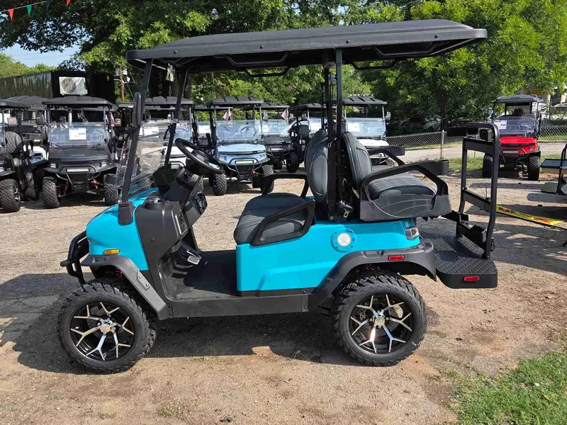 New aqua electric 2026 Denago Nomad XL lifted golf cart for sale in Raleigh, NC — photo 2