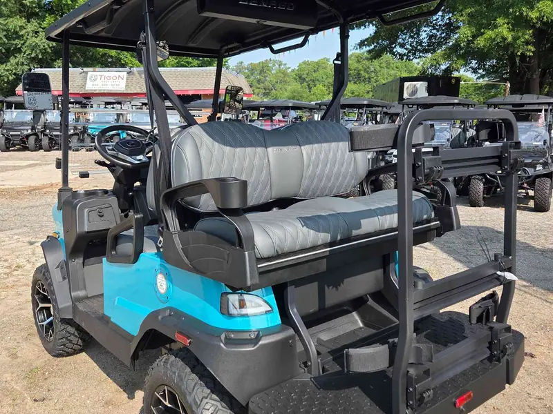 New aqua electric 2026 Denago Nomad XL lifted golf cart for sale in Raleigh, NC — photo 3