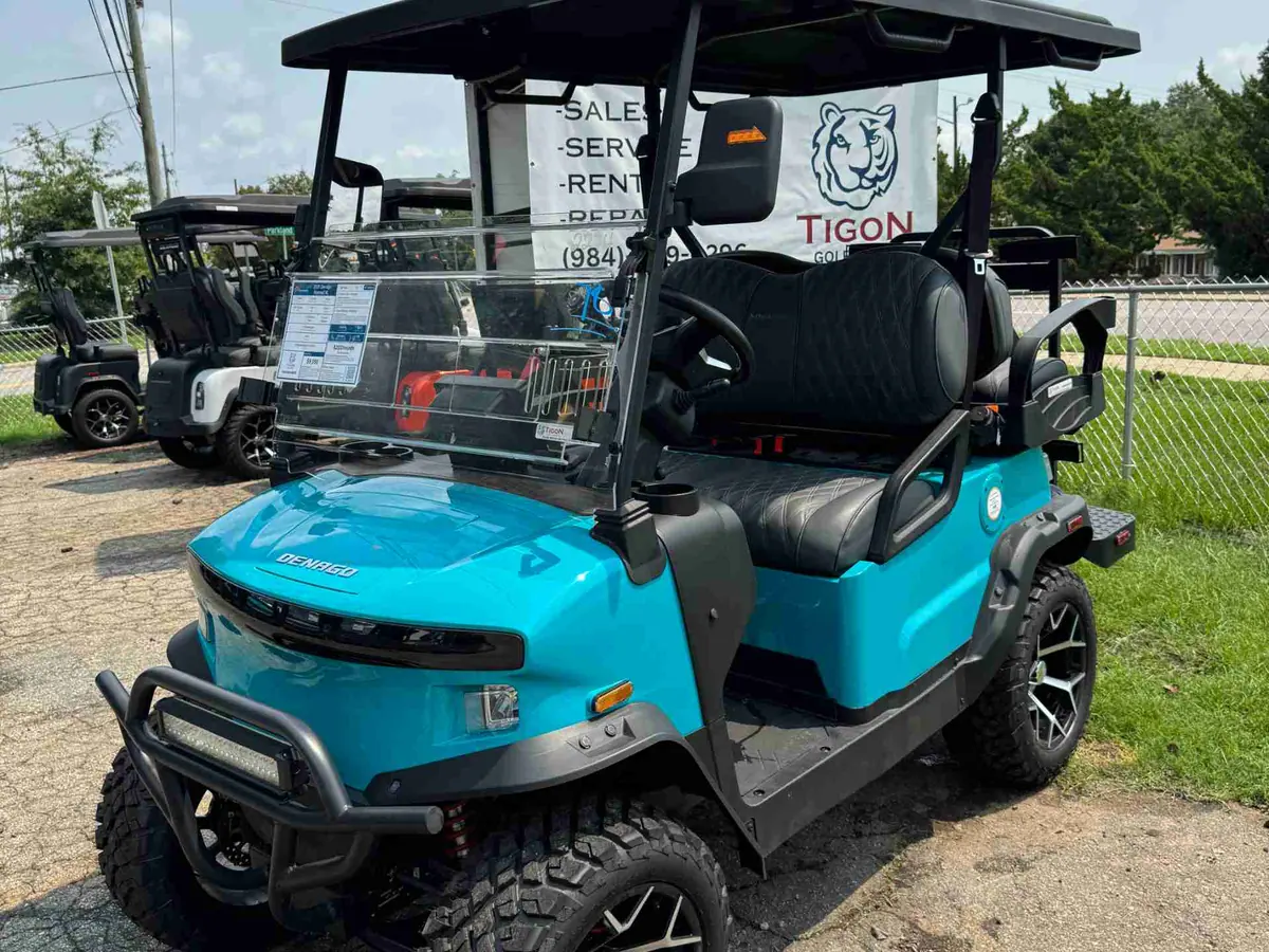 New aqua electric 2026 Denago Nomad XL lifted golf cart for sale in Raleigh, NC