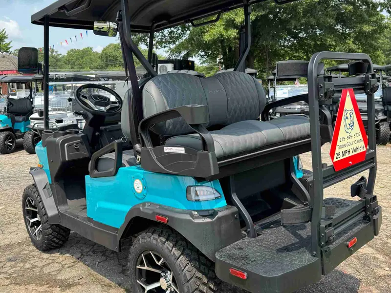New aqua electric 2026 Denago Nomad XL lifted golf cart for sale in Raleigh, NC — photo 3