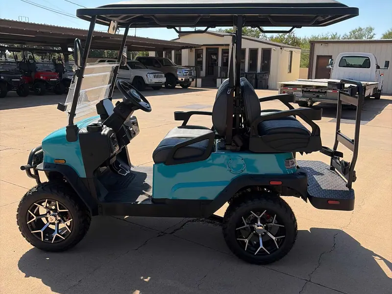 New aqua electric 2026 Denago Nomad XL lifted golf cart for sale in Wichita Falls, TX — photo 2