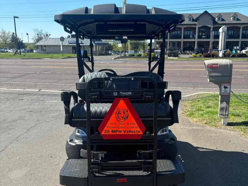 New matte black electric 2026 Denago Nomad XL lifted golf cart for sale in Hatfield, PA — photo 4