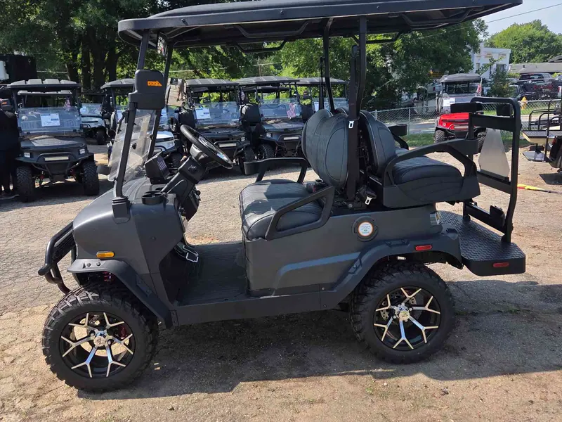 New matte black electric 2026 Denago Nomad XL lifted golf cart for sale in Raleigh, NC — photo 2