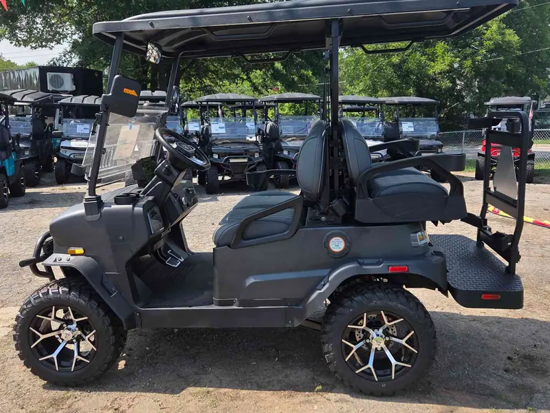 New matte black electric 2026 Denago Nomad XL lifted golf cart for sale in Raleigh, NC — photo 2