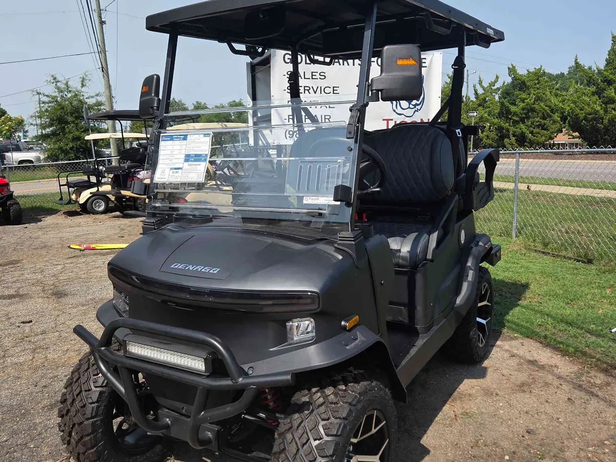 New matte black electric 2026 Denago Nomad XL lifted golf cart for sale in Raleigh, NC