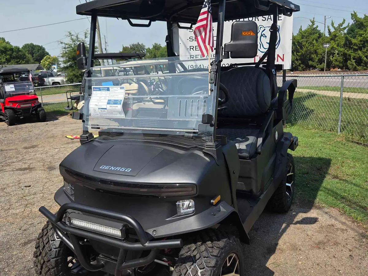 New matte black electric 2026 Denago Nomad XL lifted golf cart for sale in Raleigh, NC