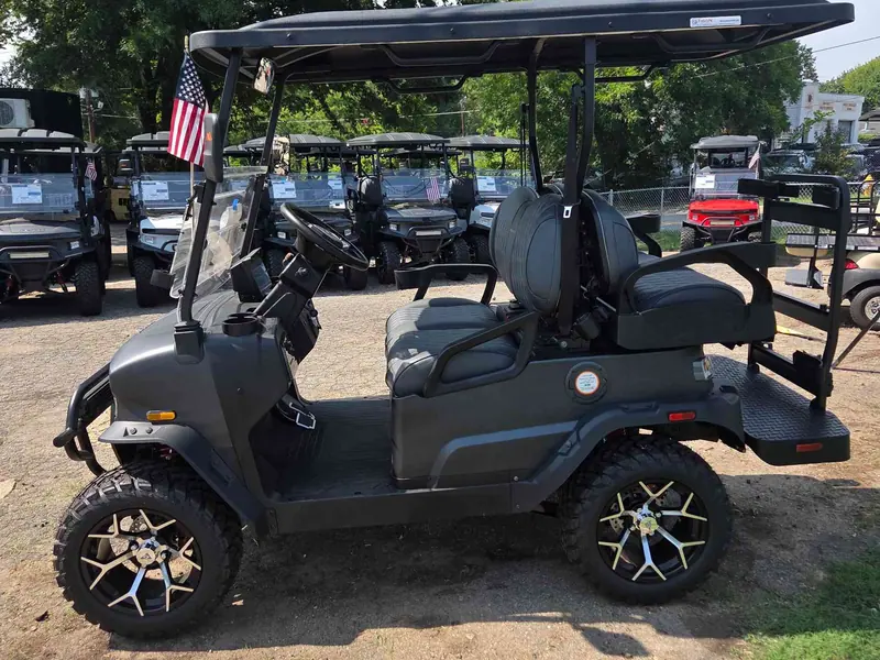 New matte black electric 2026 Denago Nomad XL lifted golf cart for sale in Raleigh, NC — photo 2