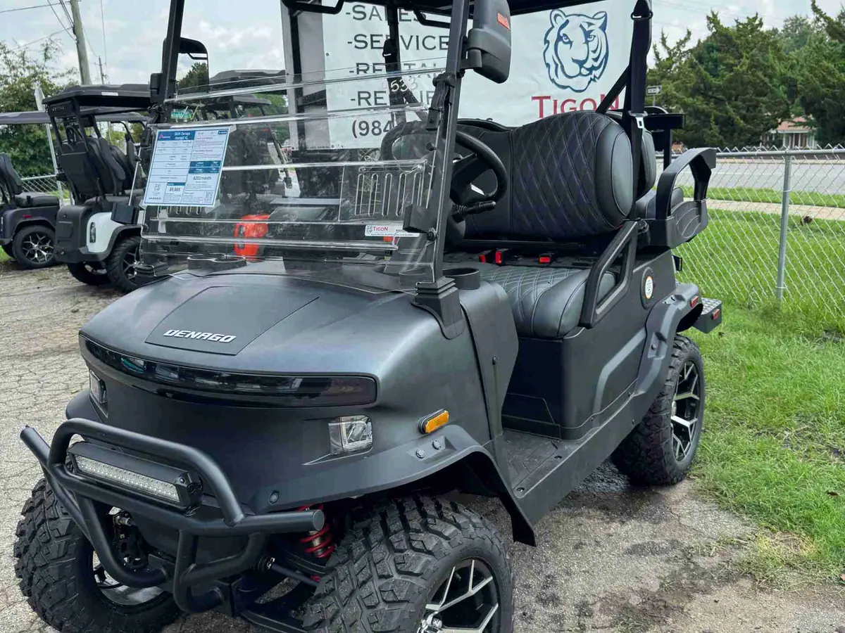 New matte black electric 2026 Denago Nomad XL lifted golf cart for sale in Raleigh, NC