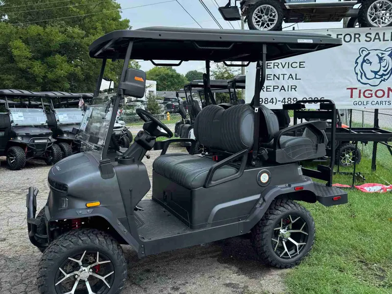 New matte black electric 2026 Denago Nomad XL lifted golf cart for sale in Raleigh, NC — photo 2