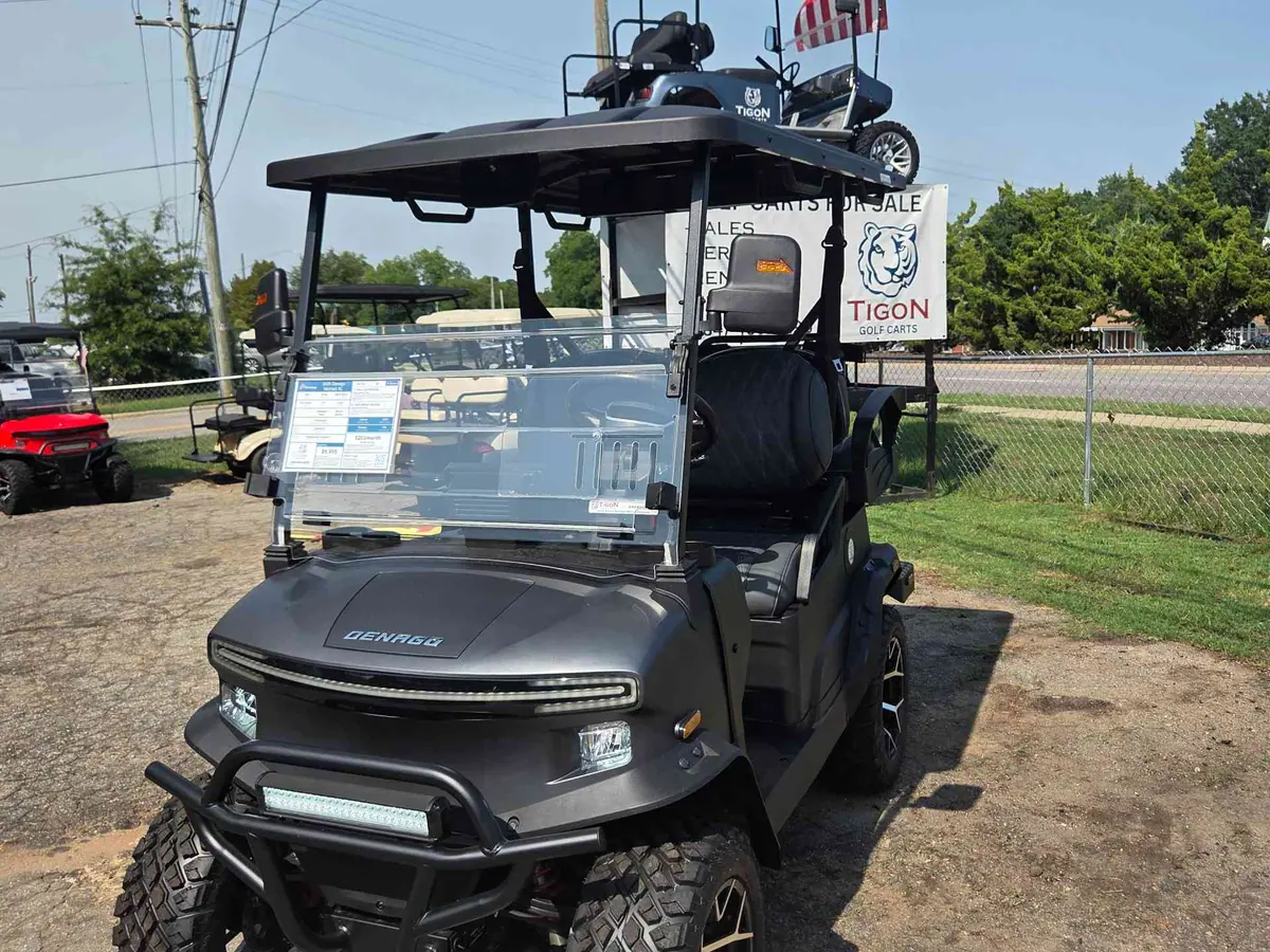 New matte black electric 2026 Denago Nomad XL lifted golf cart for sale in Raleigh, NC