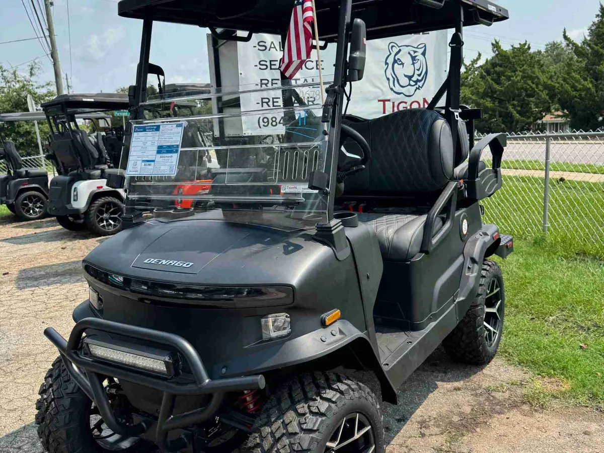 New matte black electric 2026 Denago Nomad XL lifted golf cart for sale in Raleigh, NC