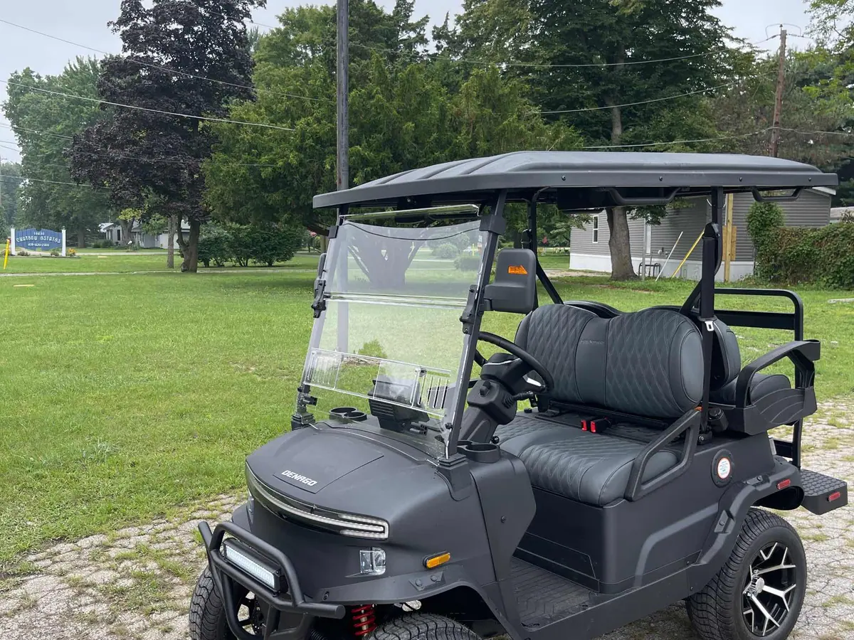 New matte black electric 2026 Denago Nomad XL lifted golf cart for sale in Swanton, OH