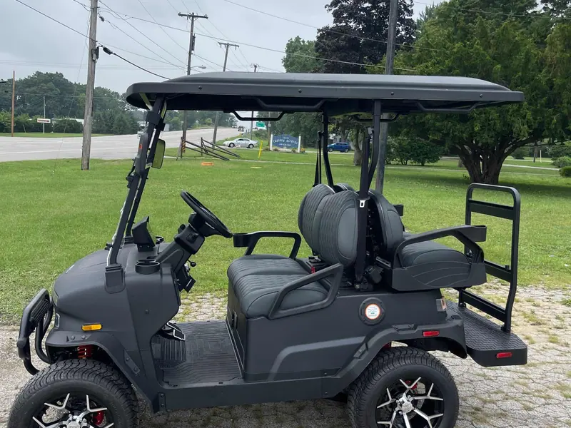 New matte black electric 2026 Denago Nomad XL lifted golf cart for sale in Swanton, OH — photo 2