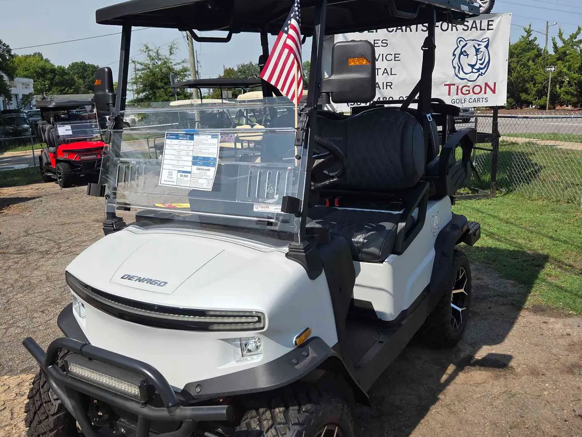 New matte white electric 2026 Denago Nomad XL lifted golf cart for sale in Raleigh, NC