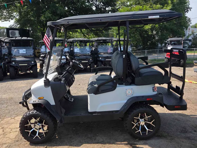 New matte white electric 2026 Denago Nomad XL lifted golf cart for sale in Raleigh, NC — photo 2