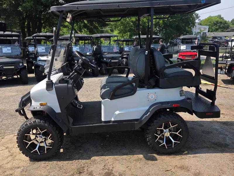 New matte white electric 2026 Denago Nomad XL lifted golf cart for sale in Raleigh, NC — photo 2