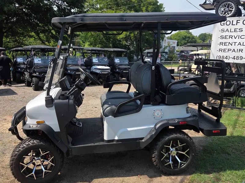 New matte white electric 2026 Denago Nomad XL lifted golf cart for sale in Raleigh, NC — photo 2