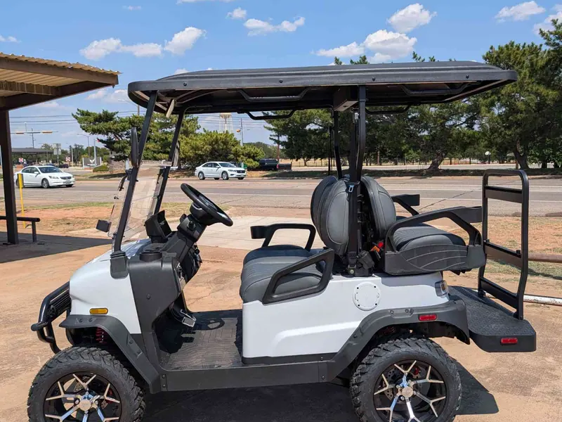 New matte white electric 2026 Denago Nomad XL lifted golf cart for sale in Wichita Falls, TX — photo 2