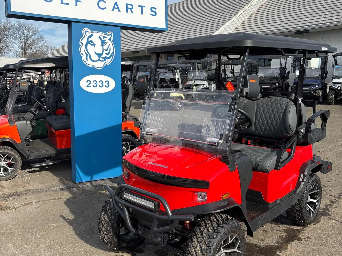 New red electric 2026 Denago Nomad XL lifted golf cart for sale in Hatfield, PA