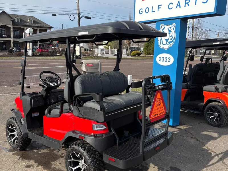 New red electric 2026 Denago Nomad XL lifted golf cart for sale in Hatfield, PA — photo 3