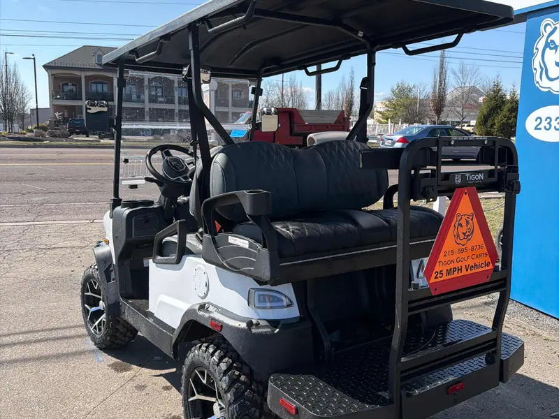 New white electric 2026 Denago Nomad XL lifted golf cart for sale in Hatfield, PA — photo 3