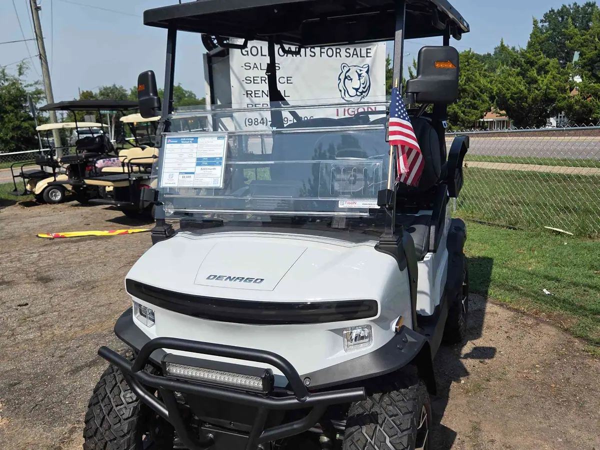 New white electric 2026 Denago Nomad XL lifted golf cart for sale in Raleigh, NC