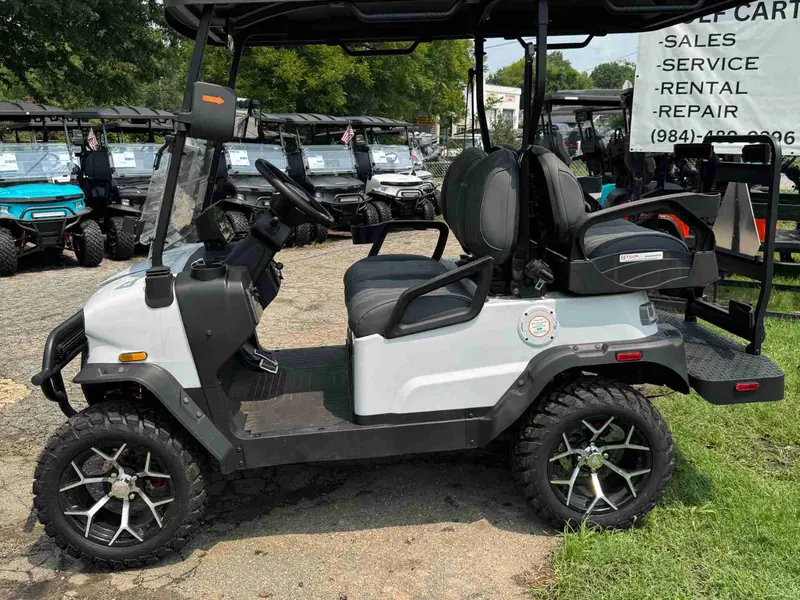 New white electric 2026 Denago Nomad XL lifted golf cart for sale in Raleigh, NC — photo 2