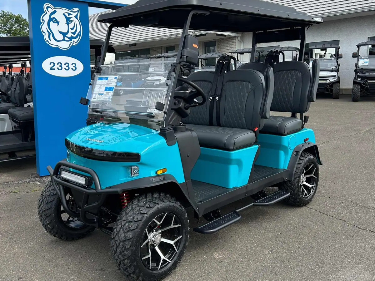 New aqua electric 2026 Denago Rover XL lifted golf cart for sale in Hatfield, PA