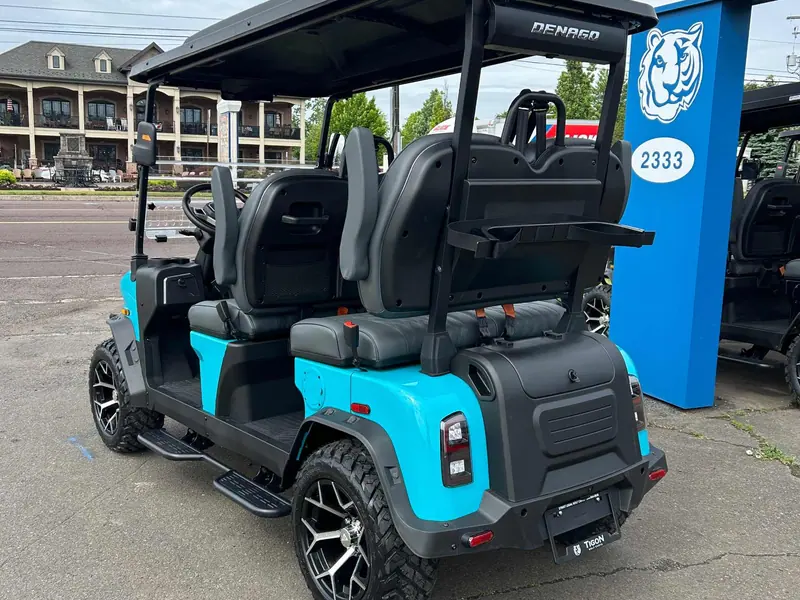 New aqua electric 2026 Denago Rover XL lifted golf cart for sale in Hatfield, PA — photo 3